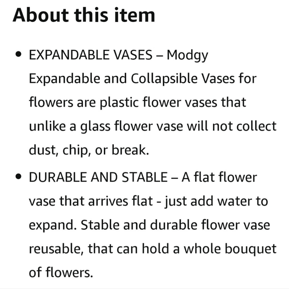 Modgy Expandable Vase, BizzyB Design 66138, Store Flat - Picture 6 of 7